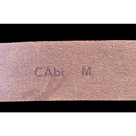 Vintage Brown Leather Cabi Belt Size M Large Oval Brass Ornate Buckle Adjustable - Picture 5 of 5